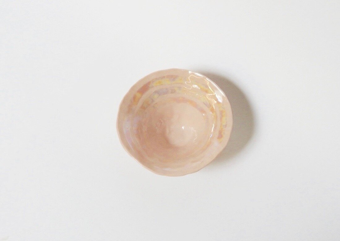Ballet Pinch Pot with 3 mother of pearl stripes