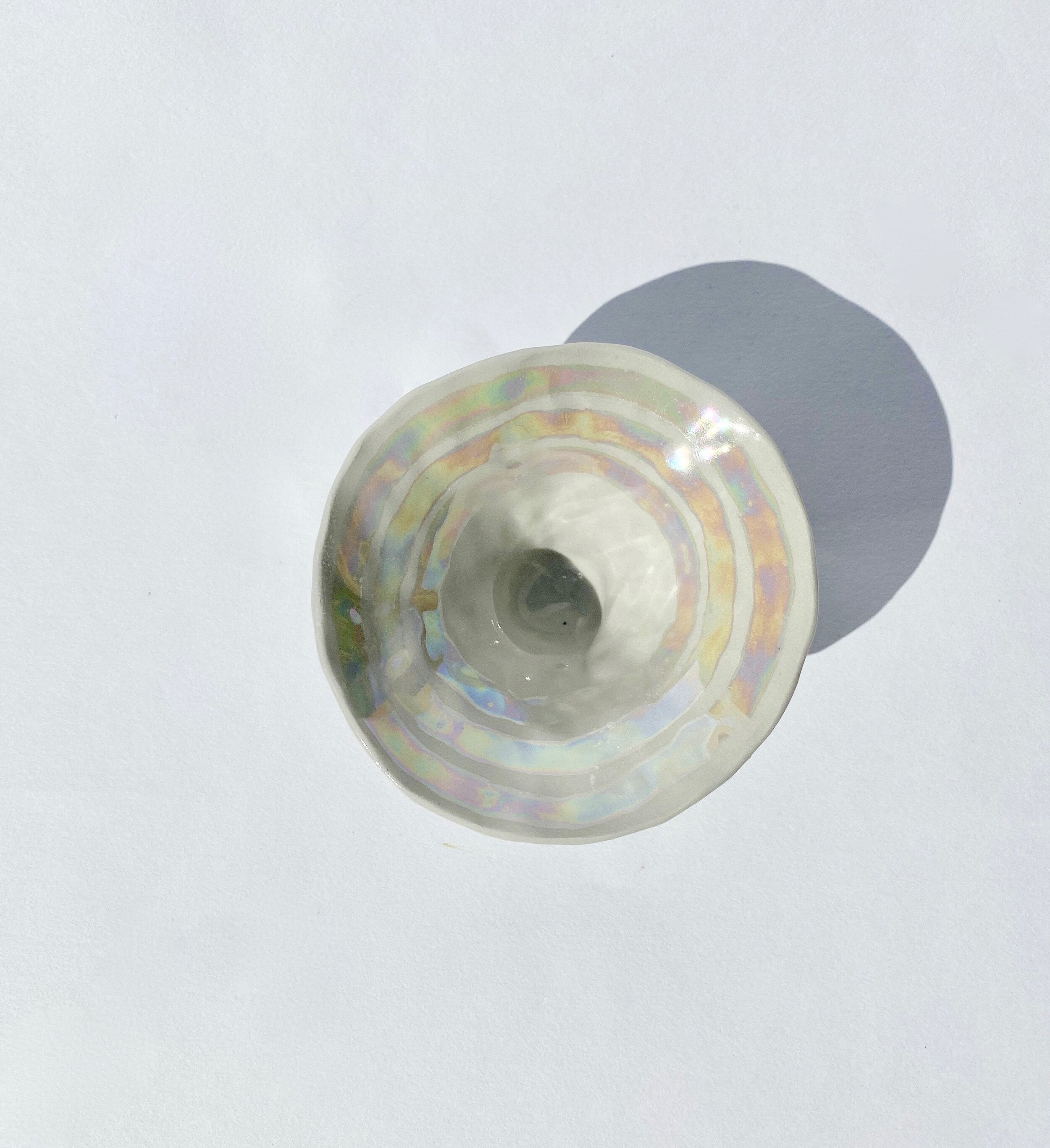 Grey Pinch Pot with Mother of Pearl (small)