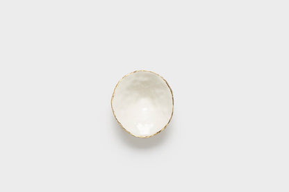 Gold rimmed porcelain pinch pot (small)