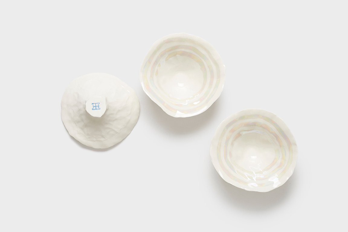 3 Stripes Mother of Pearl Pinch Pot (small)