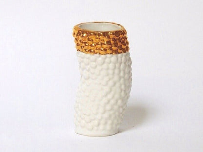 Bumpy vase with 22 karat gold rim