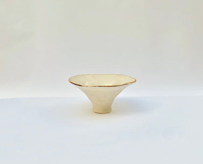 Gold rimmed porcelain pinch pot (small)